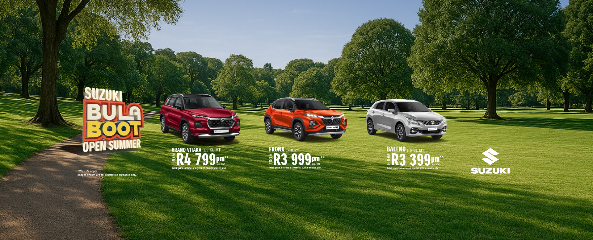 Suzuki Vehicles on the lawn