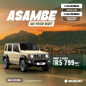 Suzuki Jimny 5-door in front of table mountain