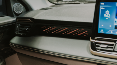 Ambient lighting in the interior of the Suzuki Across 